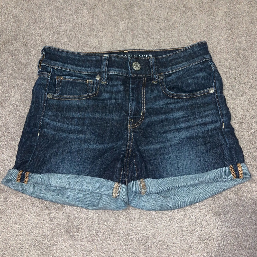 Dark wash American eagle shorts size 2
